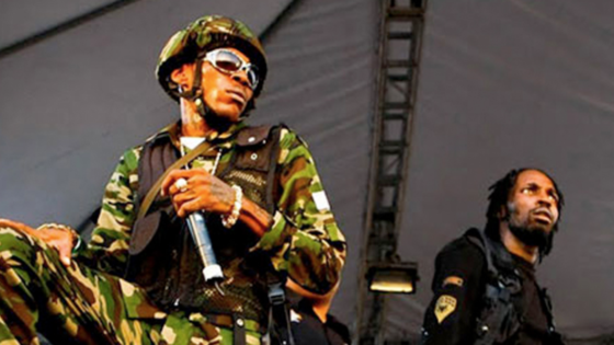 Vybz Kartel and Movado at Sting 2008 held at the Jamworld Entertainment Complex