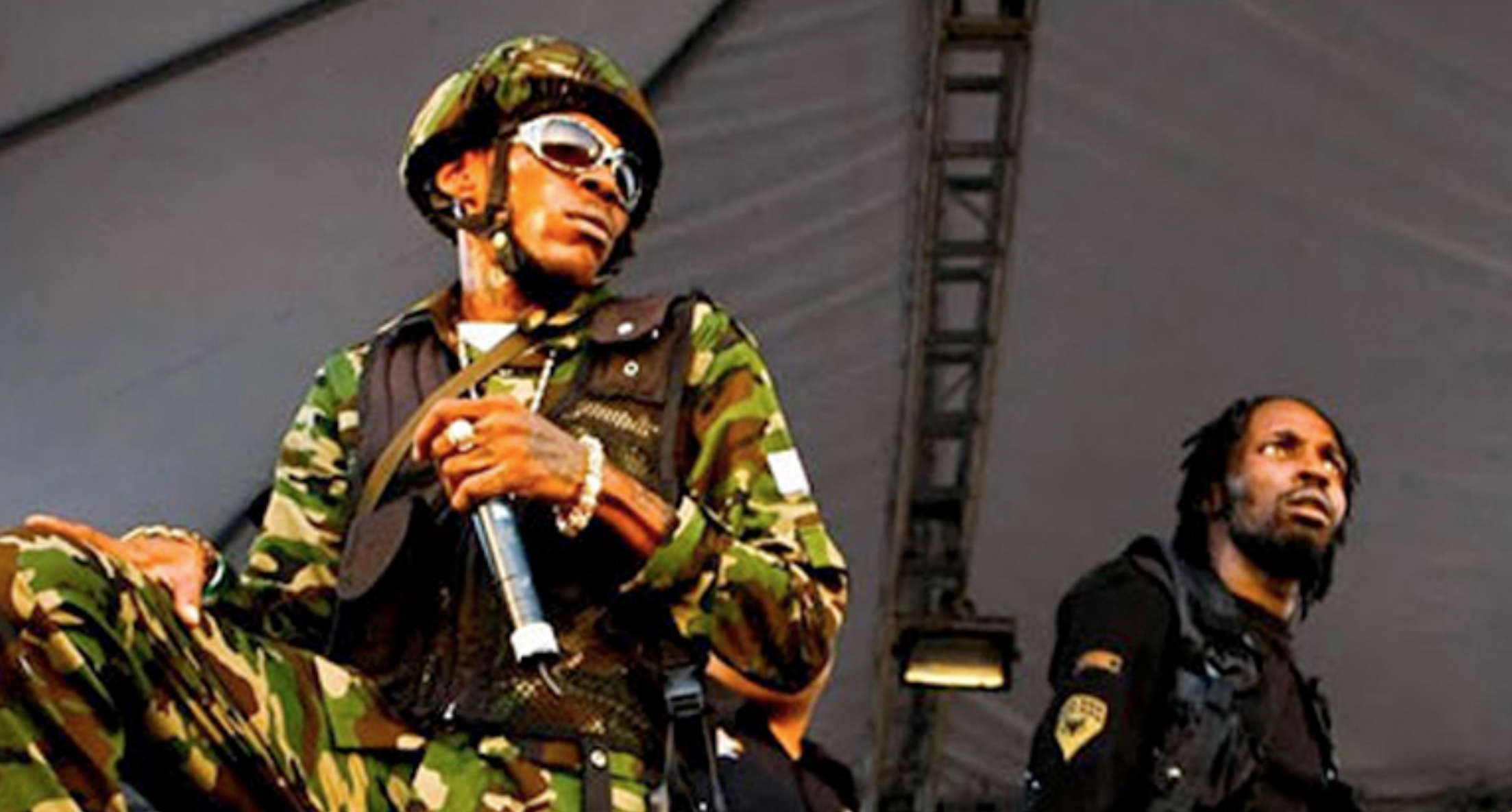 Vybz Kartel and Movado at Sting 2008 held at the Jamworld Entertainment Complex