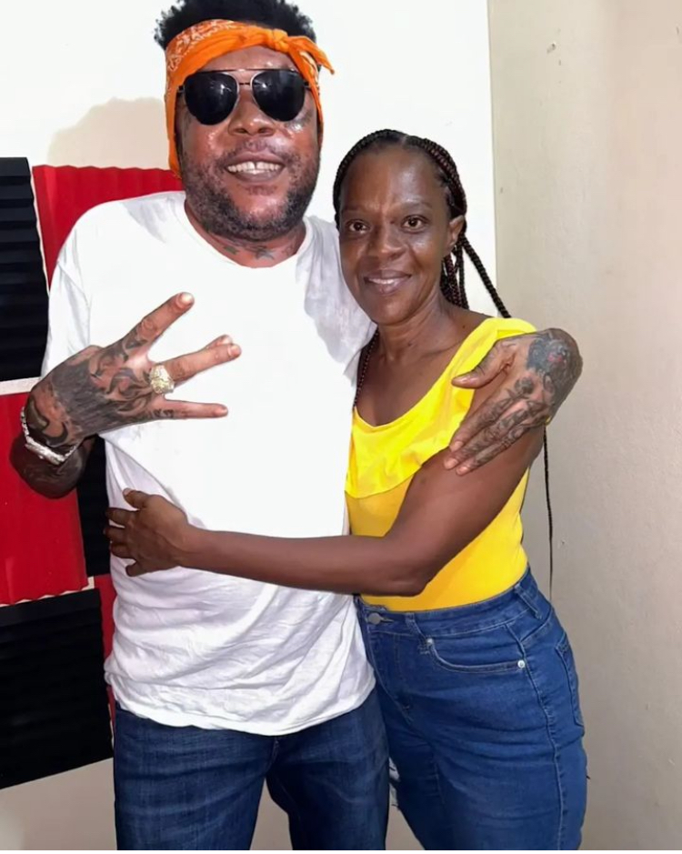 Vybz Kartel latest photos 2024 with auntie